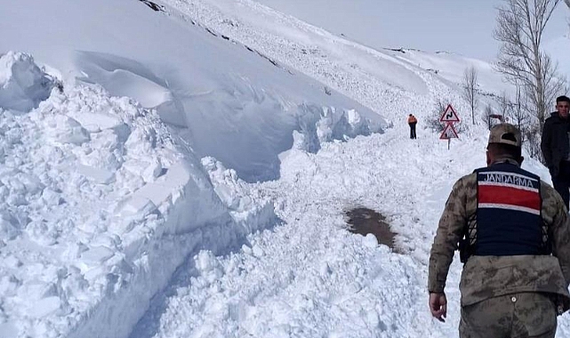 Çığın kapattığı köy yolu ulaşıma açıldı