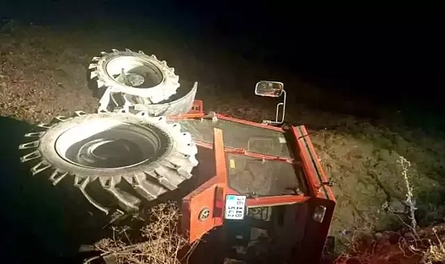 Kontrolden çıkan traktör devrildi: 1 ölü 2 yaralı