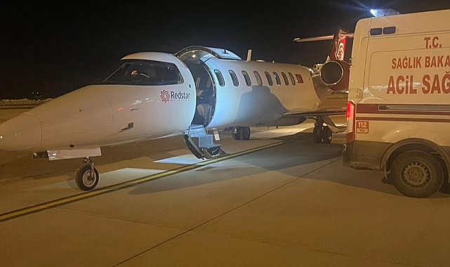 Van'da 5 yaşındaki nefrotik sendromu hastası çocuk için ambulans uçak havalandı