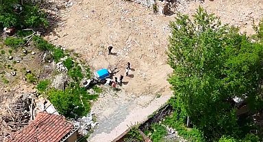 Mlatya'da çalınan iş makinesi dron ile bulundu
