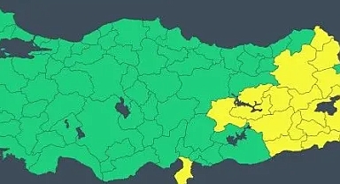 Hatay, Osmaniye, Malatya, Elazığ, Dersim, Erzurum, Kars, Ardahan, Ağrı, Bingöl, Muş, Bitlis, Diyarbakır, Mardin, Batman, Siirt, Şırnak, Hakkari ve Van uyarı yapıldı