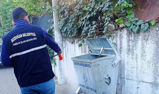 Bozdoğan Belediyesi’nden çöp konteyneri temizliği çalışmaları devam ediyor