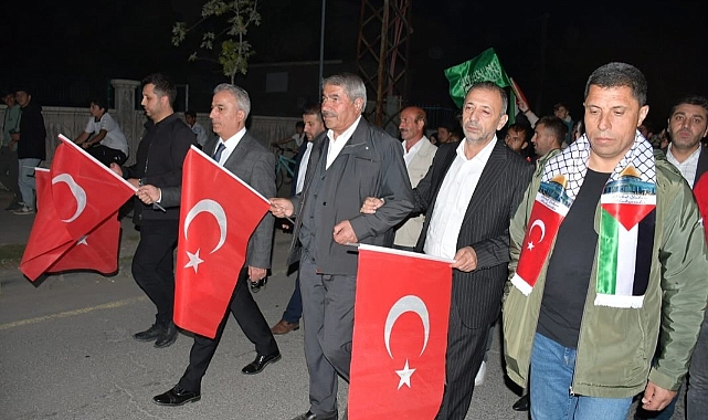 Patnos Belediye Başkanı Taşkın, Dedeli Belediye Başkanı Durak, Ak Parti İlçe Başkanı Taşdemir ve Beraberindekiler Gazze İçin Yürüdü