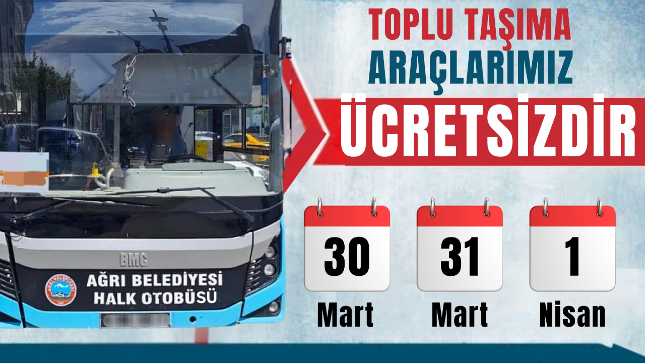 Ağrı’da Ramazan Bayramı’nın 3 günü belediye dolmuşları ücretsiz