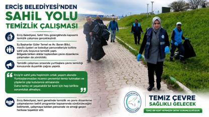 Erciş Belediyesi’nden Sahil Yolunda Temizlik Çalışması