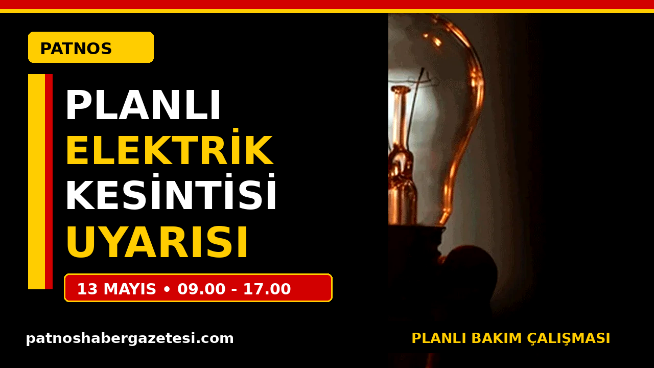 Patnos’ta Planlı Elektrik Kesintisi Uyarısı