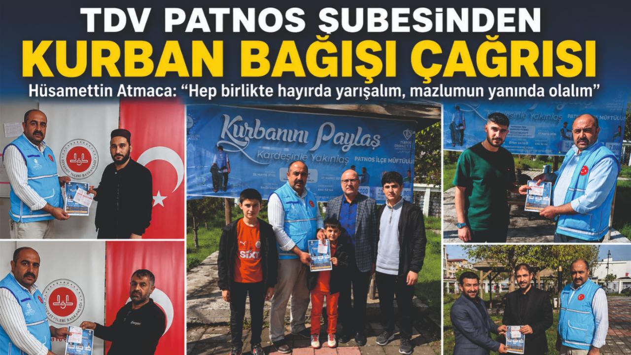 TDV Patnos Şubesinden Kurban Bağışı Çağrısı