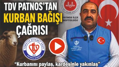 TDV Patnos’tan Kurban Bağışı Çağrısı