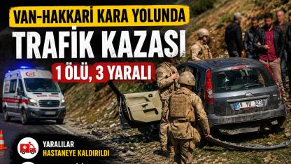 Van-Hakkari kara yolunda trafik kazası 1 Ölü, 3 Yaralı