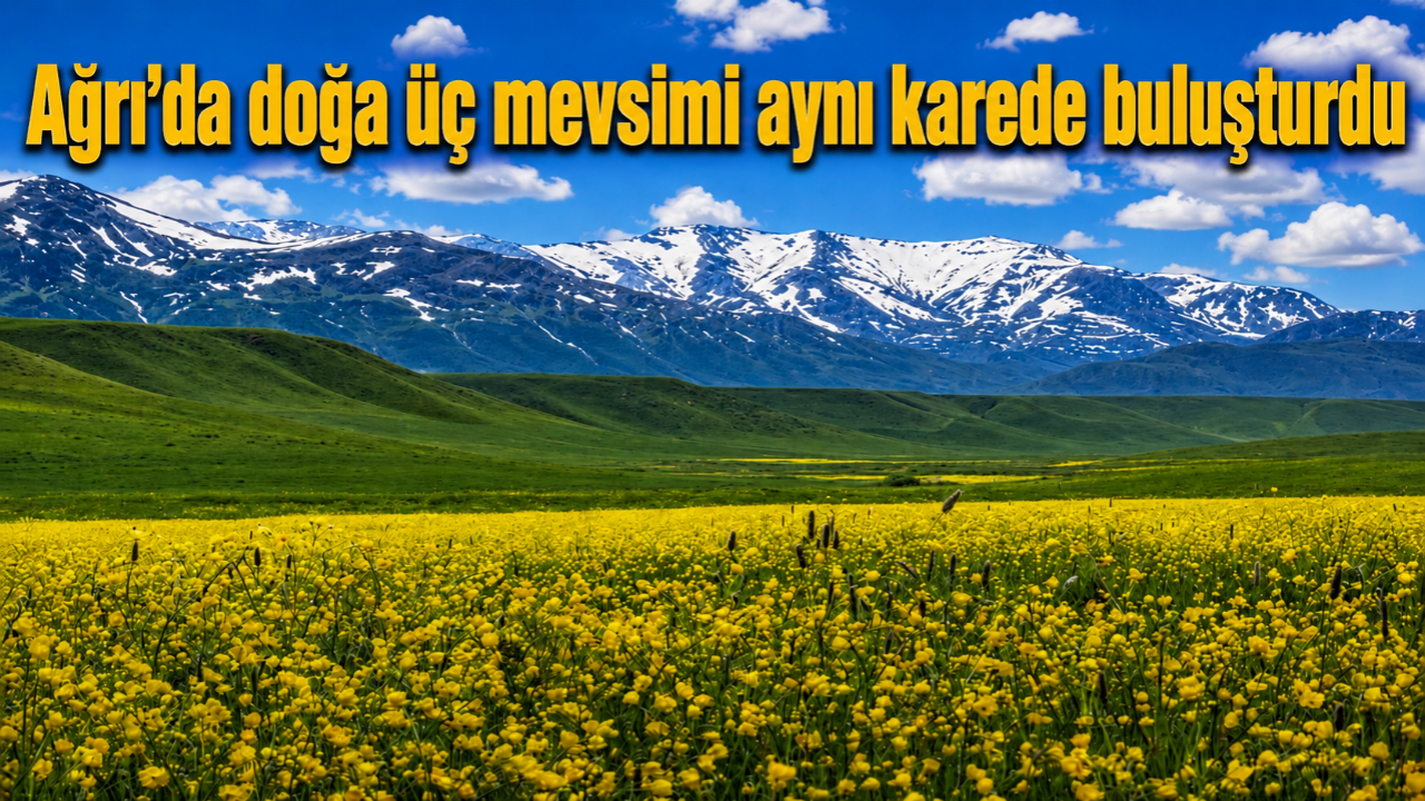Ağrı’da doğa üç mevsimi aynı karede buluşturdu