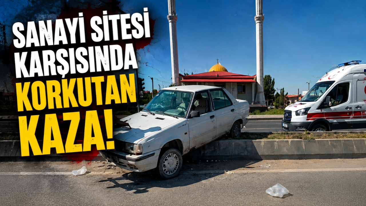 Ağrı'da Kontrolden Çıkan Otomobil Refüje Çıktı