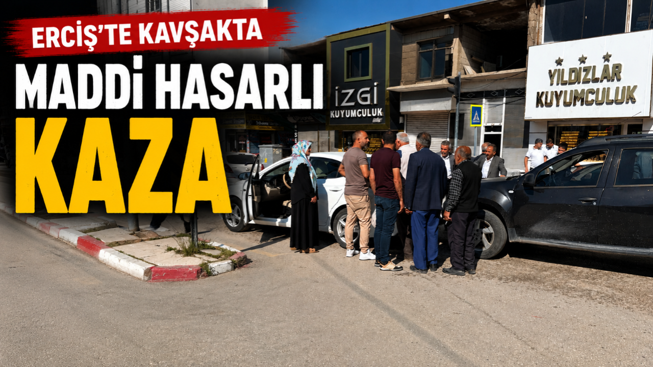 Erciş'te maddi hasarlı trafik kazası