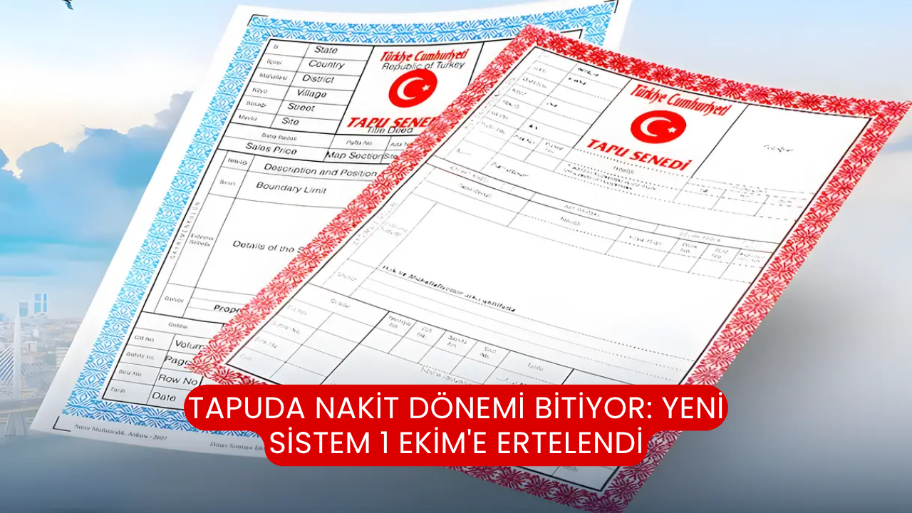 Tapuda nakit dönemi bitiyor: Yeni sistem 1 Ekim'e ertelendi