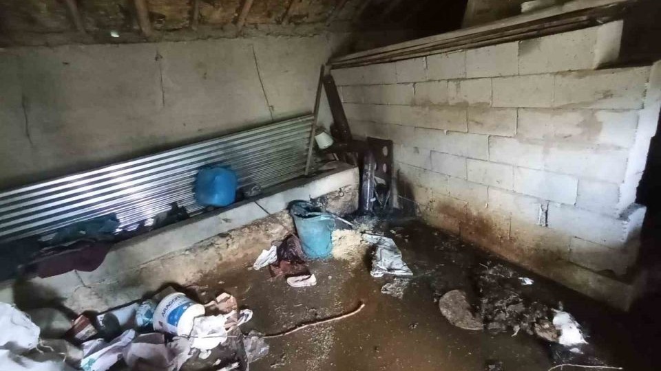 Van'ın Muradiye ilçesinde ev ve ahır yangını