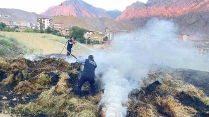 Hakkari’de ot yangını