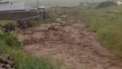 Kars Kağızman’da sağanak sonrası sel meydana geldi