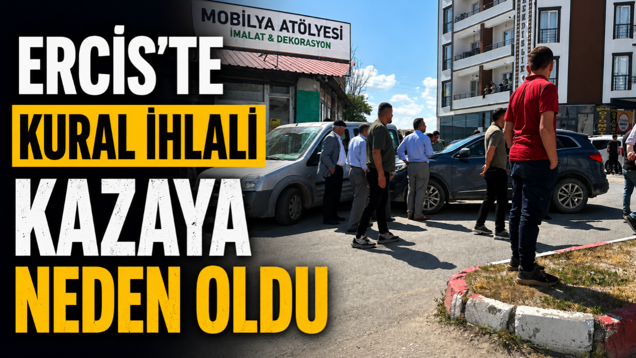 Erciş'te Kural İhlali Kazayı Getirdi: İki Araç Çarpıştı, Trafik Kilitlendi